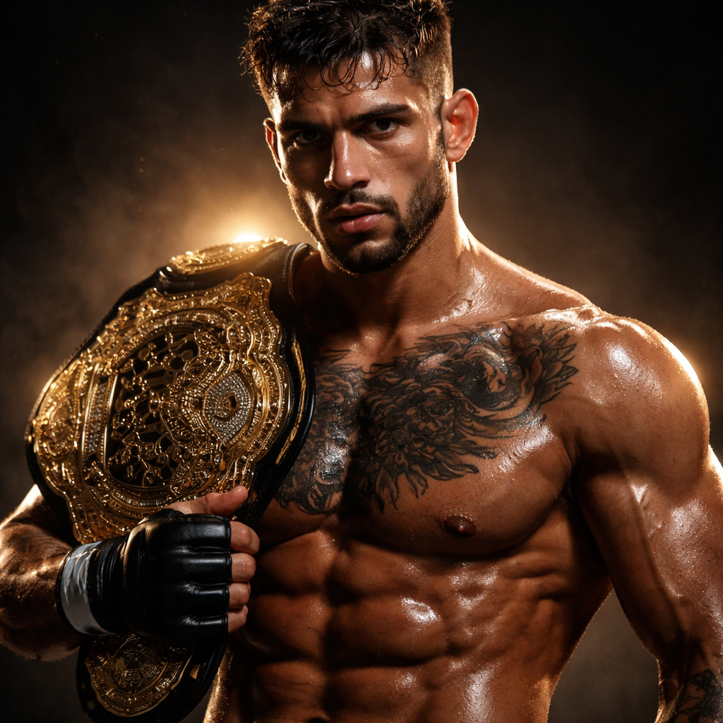 Empresário e lutador apertando as mãos